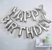 Birthday Banner Silver