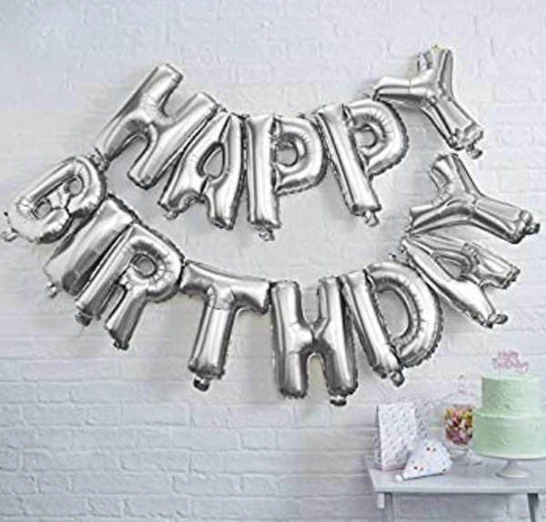Birthday Banner Silver