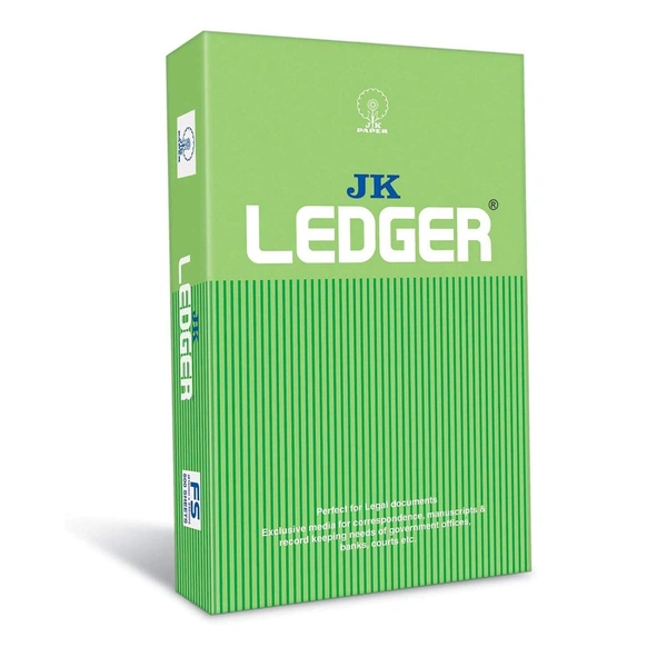 JK Ledger FS 90 GSM - White, Pack Of 5 Reams, FS, 80