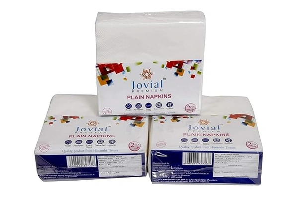JOVIAL Jovial Premium Napkin 1 Ply, 50 Sheet (Pack of 5) - White, 50, 1PLY, Pack of 5, 30*30