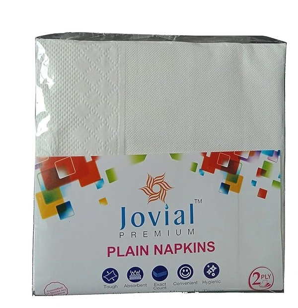 JOVIAL Jovial Premium Napkin 1 Ply, 50 Sheet (Pack of 5) - White, 50, 1PLY, Pack of 5, 30*30