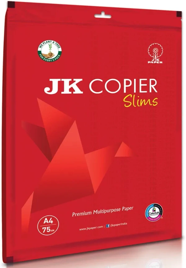 JK Copier Slim  A4 75GSM - White, Pack of 25 Packet, A4, 75