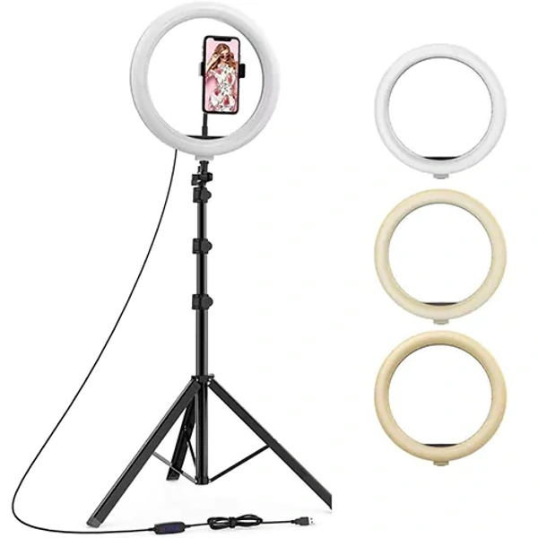 10 INCHES RING LIGHT WITH EXTENDABLE 7 FEET TRIPOD STAND