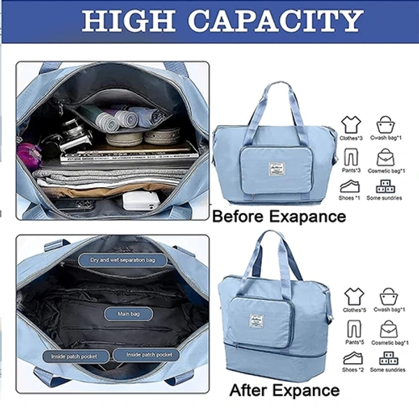 High Quality Pocket Friendly Foldable Water Proof Travel Bag With Extendable Size Option