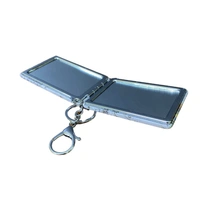 Girl's Favorite Pocket Friendly Cute Foldable Sqaure Mirror With Keychain Attachment ( Random Print )