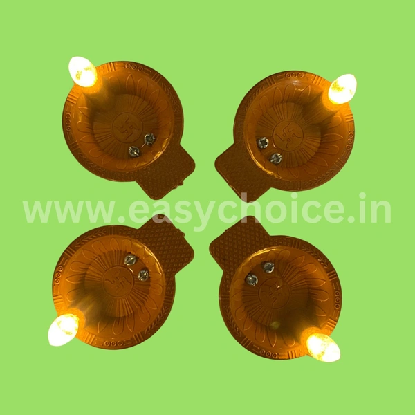 12pcs Premium Diwali Big Candle Bulb Water Sensor Diya  (Pack Of 12)