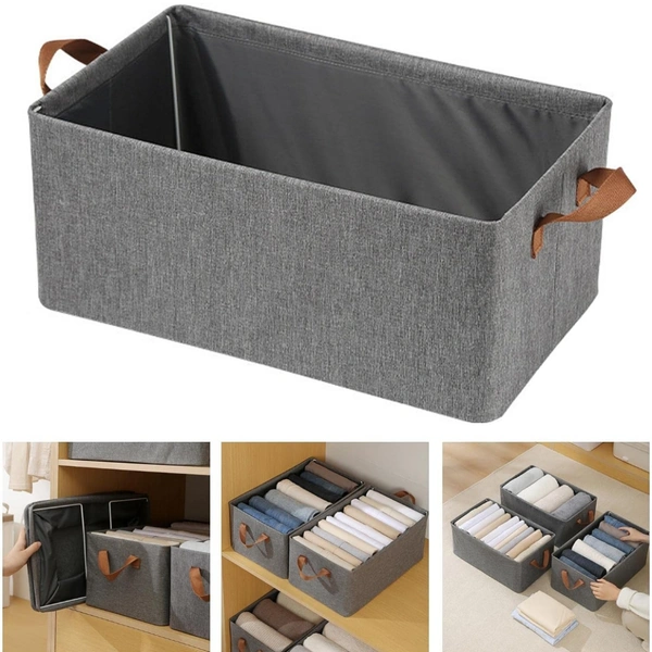 Foldable Cloth Organizing Storage Box With Steel Frame