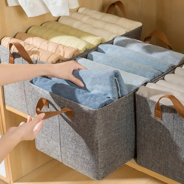 Foldable Cloth Organizing Storage Box With Steel Frame