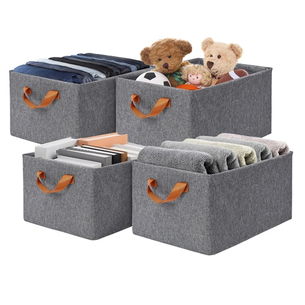 Foldable Cloth Organizing Storage Box With Steel Frame