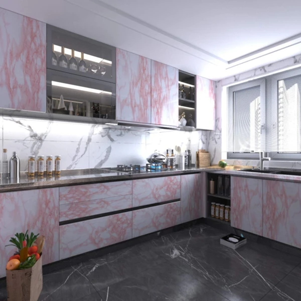 Pink Marble Adhesive Wall Sticker (60×200cms)