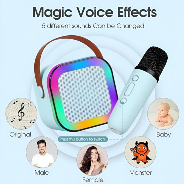 Premium Portable Bluetooth Speaker With Wireless Mic And karaoke Mode