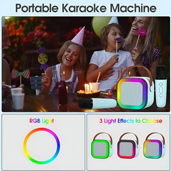 Premium Portable Bluetooth Speaker With Wireless Mic And karaoke Mode