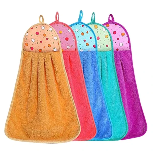 Microfiber Cute Hand Towel With Hanging Support For Kitchen And Multipurpose