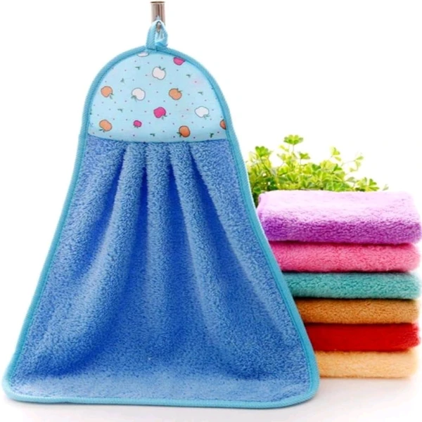 Microfiber Cute Hand Towel With Hanging Support For Kitchen And Multipurpose