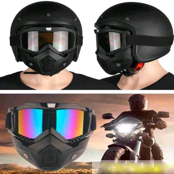 High Quality Protective Goggle With Mask For Comfort Ride With Windproof And Soft Foam Pads