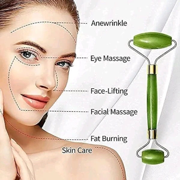 Facial Stone Roller And Massage Stone For Healthy Skin, Neck, Eye And Serum Application