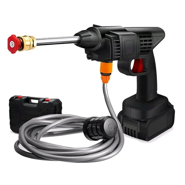 Trending Rechargeable Battery Powered High Pressure Car Washing Gun (2 Batteries) 