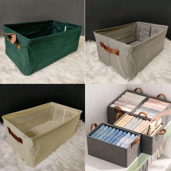 Solid Colored Foldable Cloth Organizing Stoage Box With Steel Frame