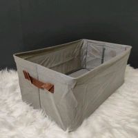 Solid Colored Foldable Cloth Organizing Stoage Box With Steel Frame