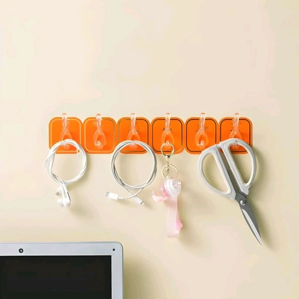 6 in 1 Adhesive Luruxy Colorful Tiles Hooks With Easy Splitting 
