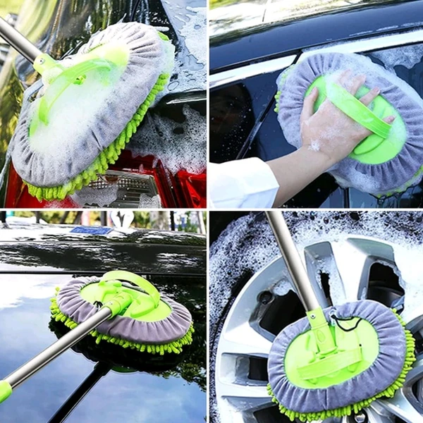 Premium Extendable Long Microfiber Car Cleaning Brush With Detachable Head For Easy Hand Cleaning