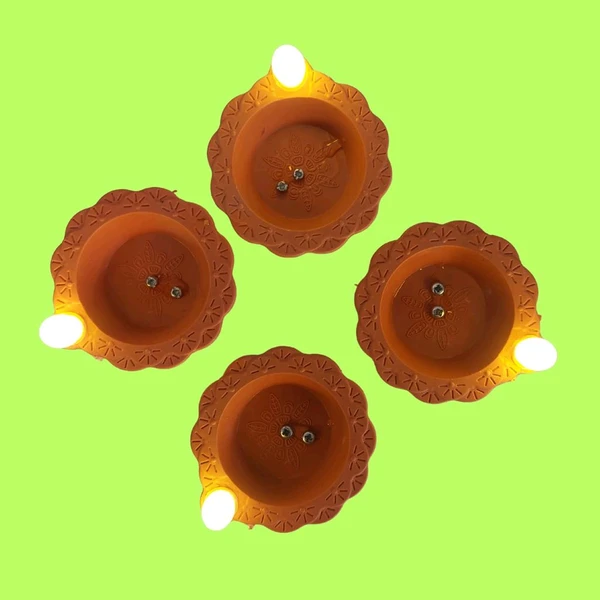 6pcs Premium Diwali Big Candle Bulb Realistic Water Sensor Diya  (Pack Of 6)