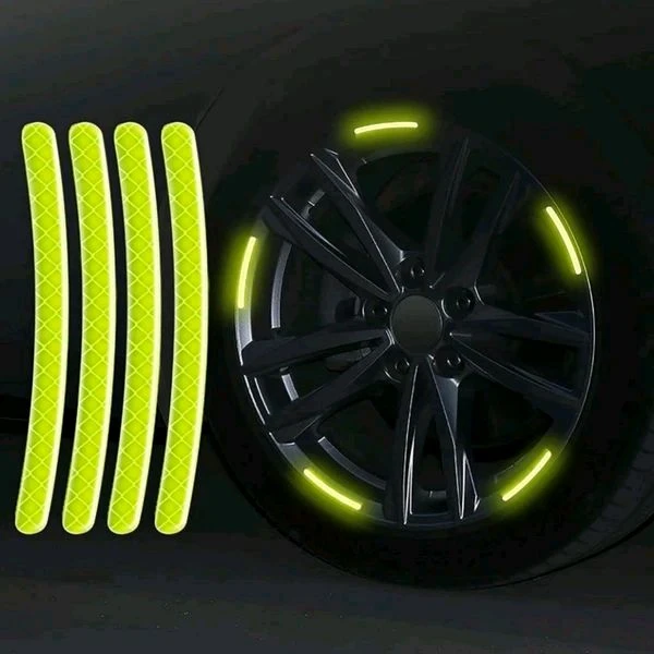 Reflective Tyre Stickers For Car And Bike (YELLOW 20Pcs)