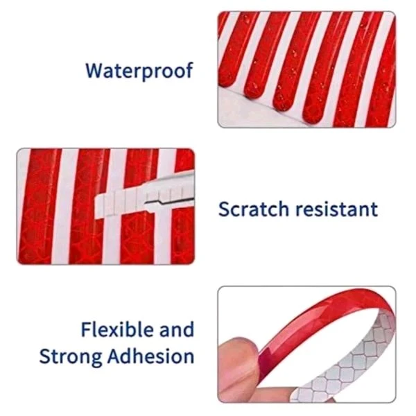 Reflective Tyre Stickers For Car And Bike (RED 20Pcs)