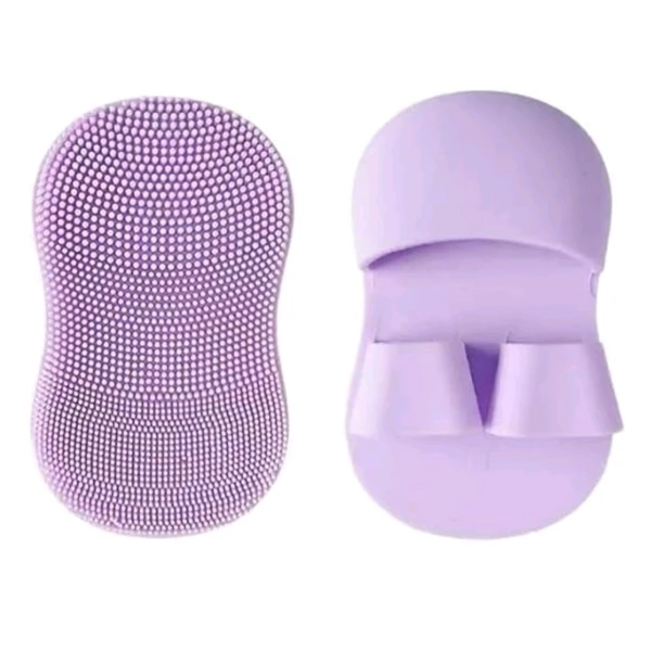 Double Finger Supported Facial Soft Silicone Scrubber Brush For Black And White Heads Removal