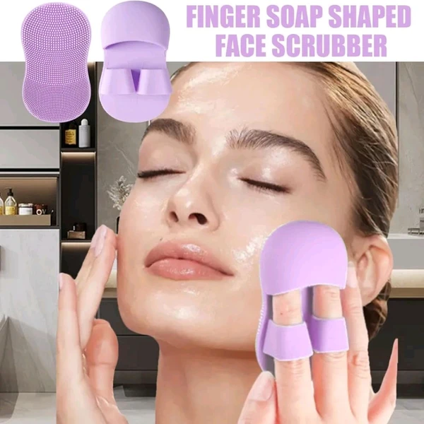 Double Finger Supported Facial Soft Silicone Scrubber Brush For Black And White Heads Removal