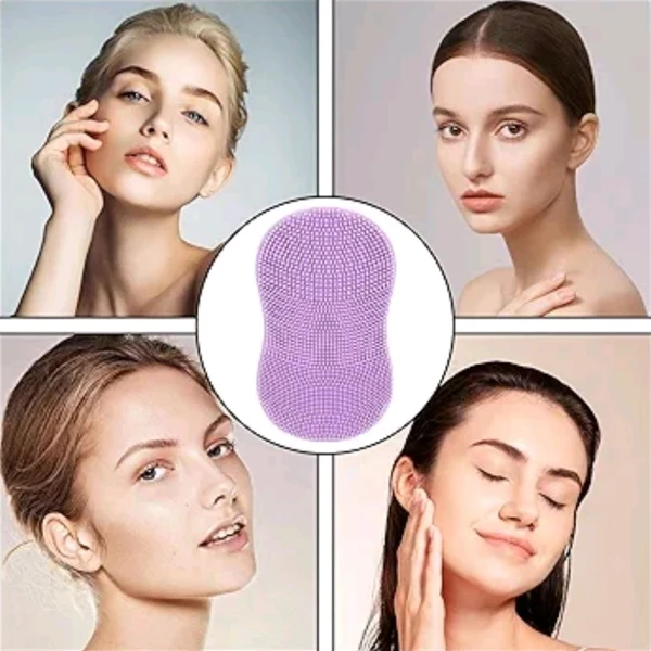 Double Finger Supported Facial Soft Silicone Scrubber Brush For Black And White Heads Removal