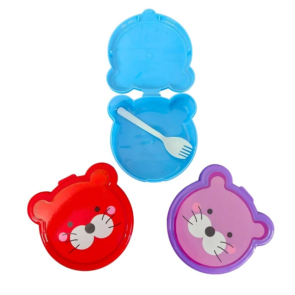 Kids Favourite Cute Cartoon Lunch Or Snacks Box With Spoon