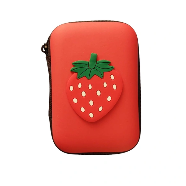 Cute Strawberry Headphone And Coin Case with Purse