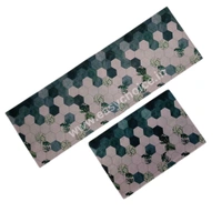 2 in 1 Premium Luxury Deisgned L Shaped Kitchen Mat Set (Random Designs)