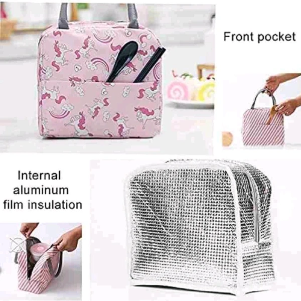 High Quality Cute Design Printed Multicolor Insulated Lunch Bag 