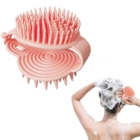 2 in 1 Double Sided Soft Body Bath Brush With Scalp Massaging Brush 