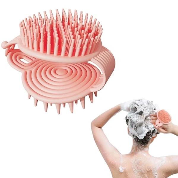 2 in 1 Double Sided Soft Body Bath Brush With Scalp Massaging Brush 