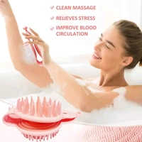 2 in 1 Double Sided Soft Body Bath Brush With Scalp Massaging Brush 