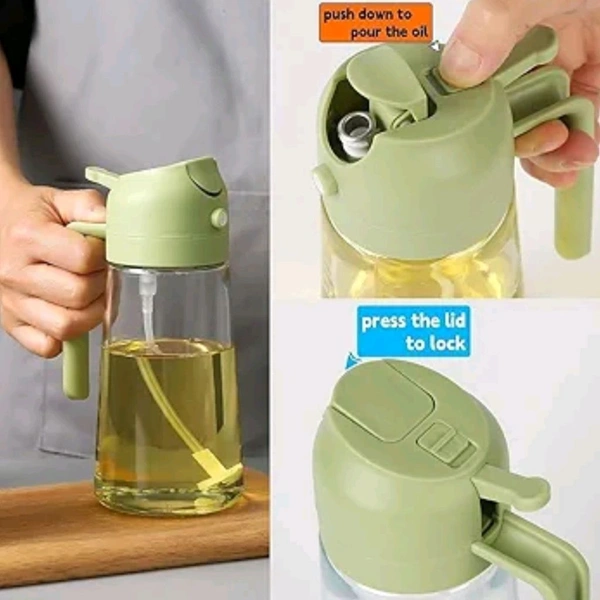 High Quality 2 in 1 Oil Dispenser With Oil Sprayer And Oil Pouring Support