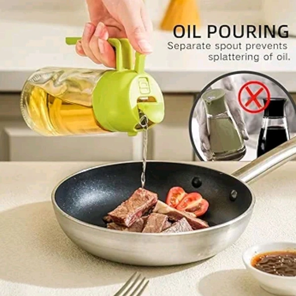 High Quality 2 in 1 Oil Dispenser With Oil Sprayer And Oil Pouring Support