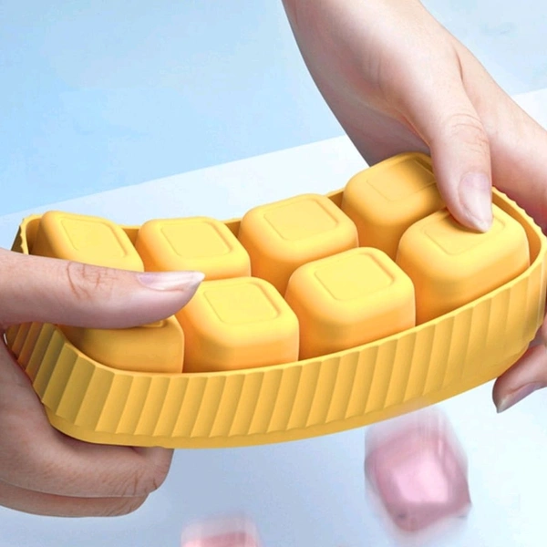 High Quality Multicolored Thick Flexible Silicone Ice Cube Mould Tray For Ice Cube Making And Easy Removal