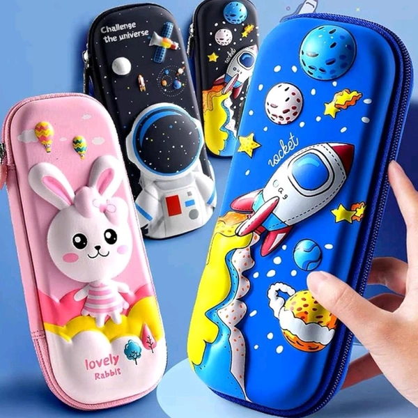 High Quality Premium Large Capacity Cute 3D Pencil Case With Zip Closure For Boys And Girls