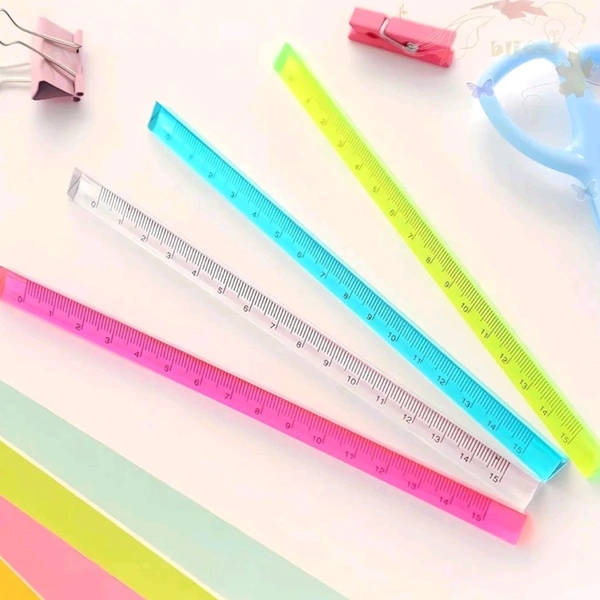 Cute Colorful 15cm Solid Crystal Triangle Pyramid Scale Ruler