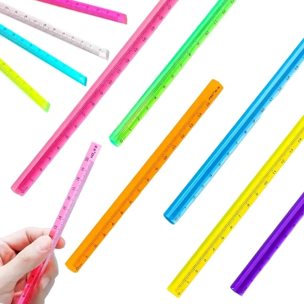 Cute Colorful 15cm Solid Crystal Triangle Pyramid Scale Ruler