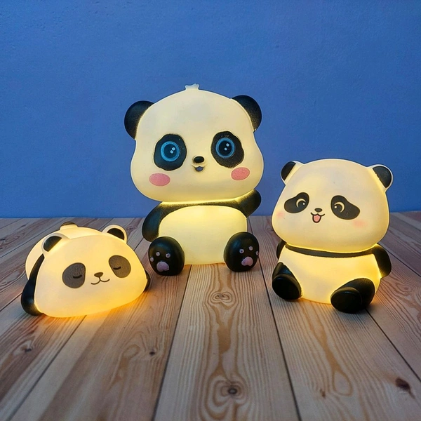 Cute 3 in 1 Lovely Panda Family Combo With Cute Lights