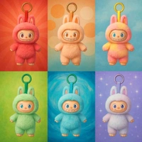 Trending Cute Labubu Surprise Doll Blind Box With Keychain Holder