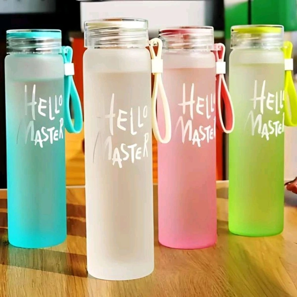 Trending High Quality Hello Master Glass Bottle With Cute Gradient Colors