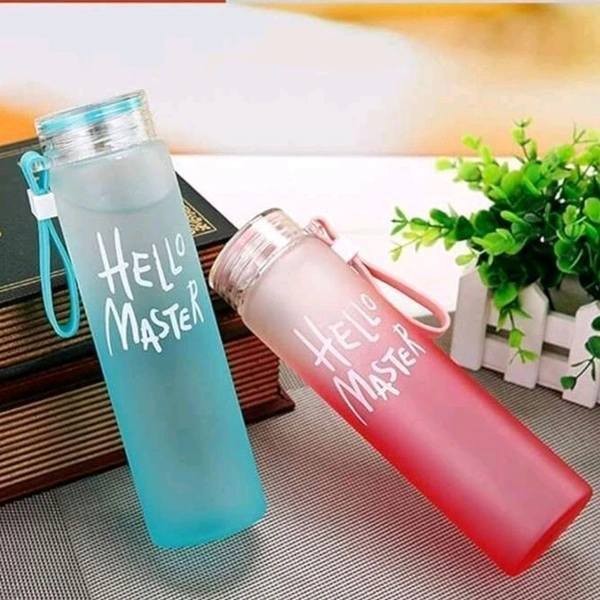 Trending High Quality Hello Master Glass Bottle With Cute Gradient Colors