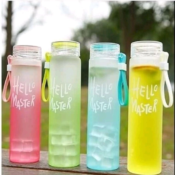 Trending High Quality Hello Master Glass Bottle With Cute Gradient Colors