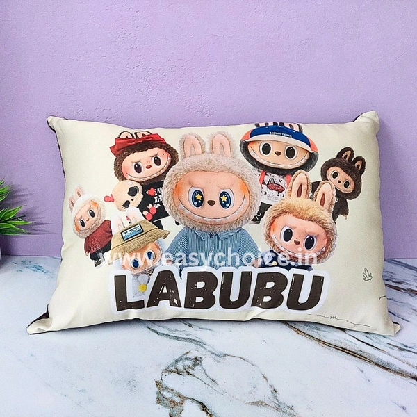 Big Sized Super Cute Treding Lovely White Labubu Family Pillow (44×30cms) EC944